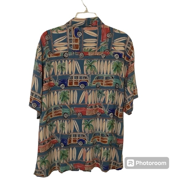 Beck Sport Hawaiian Shirt Men’s Large Button Up Surfboard Station wagon Cars - Picture 2 of 16